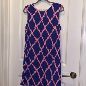 Blue and pink coral dress
